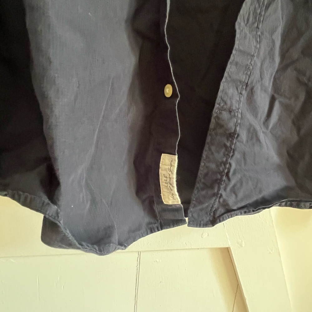 H&M Navy Button-Up Shirt 3/$40 - Picture 4 of 6